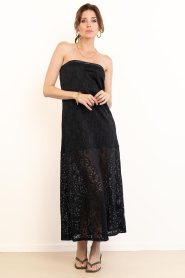 Haute L'Amitié :  Tight dress with lace Summer | black - img6
