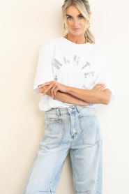 Haute L'Amitié :  Oversized logo T-shirt Circle | white - img6