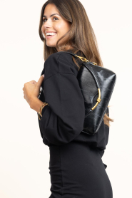 Gianni Chiarini :  Leather handbag with print | black - img5