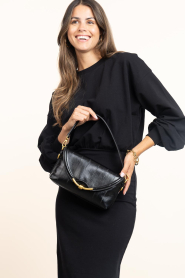 Gianni Chiarini :  Leather handbag with print | black - img4