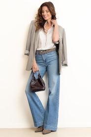 Gianni Chiarini |  Leather hand bag with print mini Dua | burgundy | Picture 5