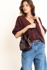 Gianni Chiarini |  Leather hand bag with print mini Dua | burgundy | Picture 3