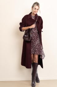 Gianni Chiarini |  Leather hand bag with print mini Dua | burgundy | Picture 2