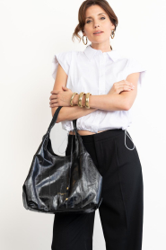 Gianni Chiarini |  Leather shoulder bag with print Dua | Picture 4