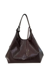 Gianni Chiarini |  Leather shoulder bag with print Dua | burgundy