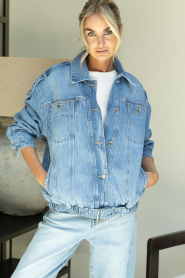 IRO |  Denim bomber jacket Arcane | blauw | Picture 6