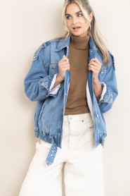 IRO :  Denim bomber jacket Arcane | blauw - img6
