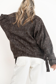 IRO :  Jacquard pied-de-poule bomber jacket Inja | brown - img9