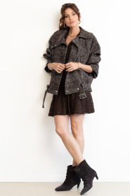 IRO :  Jacquard pied-de-poule bomber jacket Inja | brown - img5