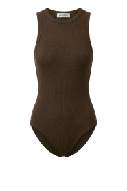 Herskind |  Stretch viscose body Leone | brown