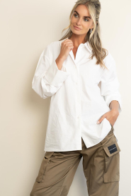 Herskind :  Oversized Poplin blouse Inga | white - img7