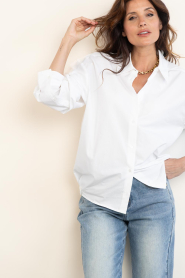 Herskind :  Blouse with elastic waist Catina | white - img2