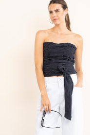 Herskind :  Strapless polka dot top Molly | black - img5