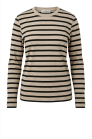 Herskind |  Long sleeve shirt with stripes Dagmar | black | Picture 1