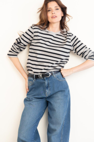 Herskind |  Long sleeve shirt with stripes Dagmar | black | Picture 4