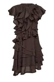 Copenhagen Muse |  Lyocell mini dress with ruffles Tilly | brown | Picture 1
