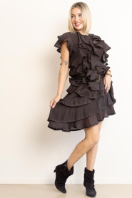 Copenhagen Muse |  Lyocell mini dress with ruffles Tilly | brown | Picture 3