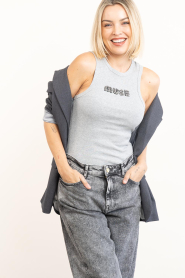 Copenhagen Muse :  Top with rhinestones Siv | grey - img2