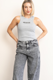 Copenhagen Muse :  Top with rhinestones Siv | grey - img4
