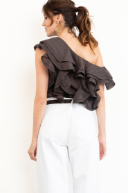 Copenhagen Muse |  Top with ruffles Tilly | brown | Picture 8