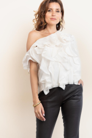 Copenhagen Muse |  Top with ruffles Tilly | natural | Picture 5