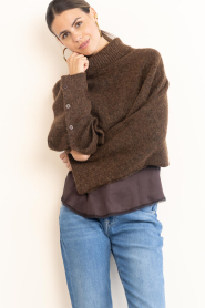 Copenhagen Muse :  Tencel cropped poncho/sweater Rylia | brown - img10
