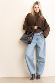 Copenhagen Muse :  Tencel cropped poncho/sweater Rylia | brown - img3