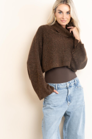 Copenhagen Muse :  Tencel cropped poncho/sweater Rylia | brown - img4