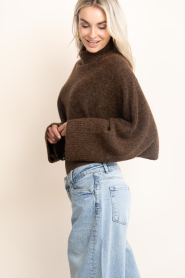 Copenhagen Muse :  Tencel cropped poncho/sweater Rylia | brown - img6