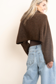Copenhagen Muse :  Tencel cropped poncho/sweater Rylia | brown - img7