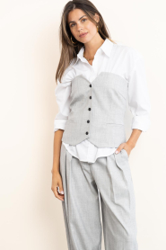 Copenhagen Muse :  Strapless waistcoat top Tailor | grey - img6