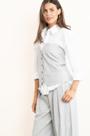 Copenhagen Muse :  Strapless waistcoat top Tailor | grey - img7