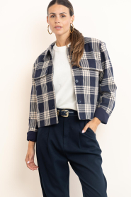 Copenhagen Muse |  Checkered jacket Atalie | blue | Picture 4