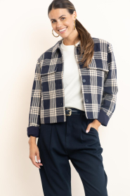 Copenhagen Muse |  Checkered jacket Atalie | blue | Picture 2