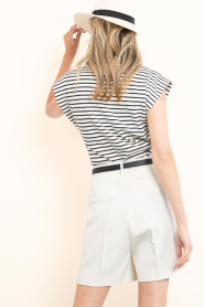 Co'Couture |  Sleeveless striped polo Noma | black | Picture 8