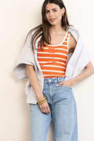 Co'Couture :  Ribbed top with stripes Granny | red - img2