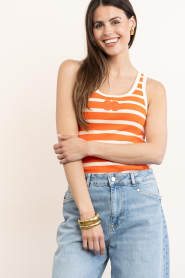Co'Couture :  Ribbed top with stripes Granny | red - img4