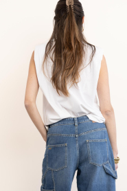 Co'Couture |  Sleeveless top with shoulder padding Eddie | white | Picture 9