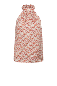 Co'Couture |  Halter top with print Carmine | orange | Picture 1