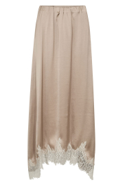 Co'Couture |  Satin skirt with lace detail Idun | natural | Picture 1
