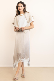 Co'Couture |  Satin skirt with lace detail Idun | natural | Picture 4