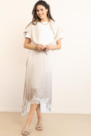 Co'Couture |  Satin skirt with lace detail Idun | natural | Picture 5