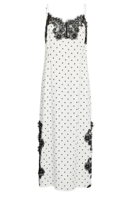 Co'Couture |  Satin dress with polkadots and lace Ameli | natural | Picture 1