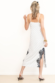 Co'Couture |  Satin dress with polkadots and lace Ameli | natural | Picture 7
