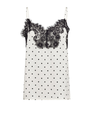 Co'Couture |  Satin top with polkadots and lace Ameli | natural | Picture 1