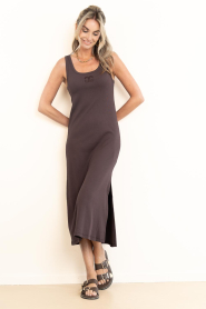 Co'Couture |  Ribbed dress Granny | brown | Picture 4