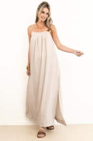Co'Couture |  Viscose blend maxi dress Eva | beige | Picture 5