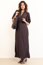 Co'Couture |  Viscose blend maxi dress Hera | brown | Picture 2