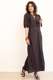 Co'Couture |  Viscose blend maxi dress Hera | brown | Picture 4