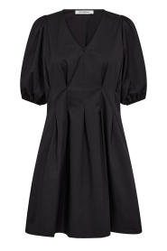 Co'Couture |  Stretch poplin mini dress Poppy | black | Picture 1